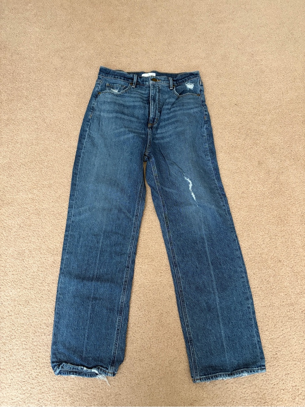 LOFT Women's 90’s High Waist Straight Jeans in Blue